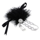 Retro 20s Gatsby Feather Headband Wedding Bridal Rhinestone Dangle Headdress