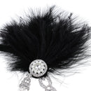 Retro 20s Gatsby Feather Headband Wedding Bridal Rhinestone Dangle Headdress