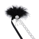 Retro 20s Gatsby Feather Headband Wedding Bridal Rhinestone Dangle Headdress