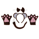 Pack of 5 Animal Monkey Ears Headband Bow Tail Tutu Skirt Set Costume Accessories