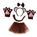 Pack of 5 Animal Monkey Ears Headband Bow Tail Tutu Skirt Set Costume Accessories