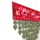 Shabby Chic All You Need is Love Wooden Reminder Calendar Sign Hanging Board