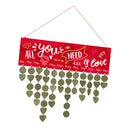 Shabby Chic All You Need is Love Wooden Reminder Calendar Sign Hanging Board