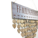 Family and Friends Calendar Planner Board Wooden Sign Reminder Hanging Plaque