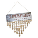 Family and Friends Calendar Planner Board Wooden Sign Reminder Hanging Plaque