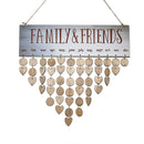 Family and Friends Calendar Planner Board Wooden Sign Reminder Hanging Plaque