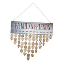 Family and Friends Calendar Planner Board Wooden Sign Reminder Hanging Plaque