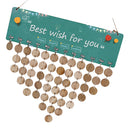 Best Wish For You Calendar Planner Board Wood Reminder Hanging Plaque Gifts