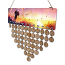 Rustic Dandelion Wood Reminder Calendar Plaque Birthday Party Hanging Sign