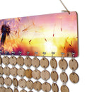 Rustic Dandelion Wood Reminder Calendar Plaque Birthday Party Hanging Sign