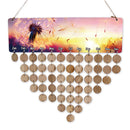 Rustic Dandelion Wood Reminder Calendar Plaque Birthday Party Hanging Sign