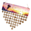 Rustic Dandelion Wood Reminder Calendar Plaque Birthday Party Hanging Sign