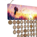 Rustic Dandelion Wood Reminder Calendar Plaque Birthday Party Hanging Sign