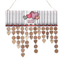 Happy Valentine's Day Birthday Planner Calendar Board Wooden Reminder Plaque