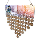 Snowman Reminder Calendar Wooden Board Plaque Wedding Birthday Hanging Sign