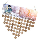 Snowman Reminder Calendar Wooden Board Plaque Wedding Birthday Hanging Sign