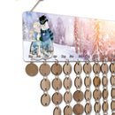 Snowman Reminder Calendar Wooden Board Plaque Wedding Birthday Hanging Sign
