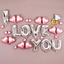 Romantic I Love You Foil Balloons Diamond Ring Heart Balloon Wedding Party Decorations