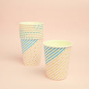 Pieces of 10 Stripe Triangle Birthday Party Baby Shower Serveware Paper Beverage Cups