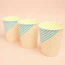 Pieces of 10 Stripe Triangle Birthday Party Baby Shower Serveware Paper Beverage Cups