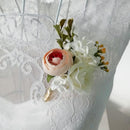 Wedding Party Rose Silk Flower Bridal Groomsman Corsage Corsage White