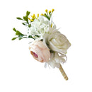 Wedding Party Rose Silk Flower Bridal Groomsman Corsage Corsage White