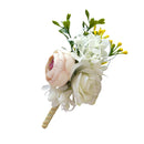 Wedding Party Rose Silk Flower Bridal Groomsman Corsage Corsage White