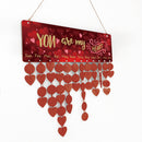 Heart-shaped DIY Wood Birthdays Anniversaries Reminder Calendar