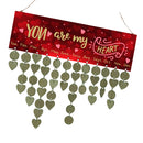 You Are My Heart Wooden Birthday Anniversary Reminder Calendar Board Home Wall Hanging Plaque Sign