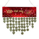 You Are My Heart Wooden Birthday Anniversary Reminder Calendar Board Home Wall Hanging Plaque Sign