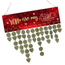 You Are My Heart Wooden Birthday Anniversary Reminder Calendar Board Home Wall Hanging Plaque Sign