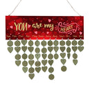 You Are My Heart Wooden Birthday Anniversary Reminder Calendar Board Home Wall Hanging Plaque Sign