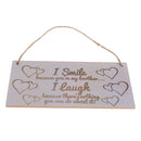 I Smile Because You Are My Brother Wood Hanging Plaque Gift Sign Wall Decor