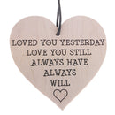 Loved You Yesterday Wooden Heart Hanging Gift Plaque Bottle Wine Tags