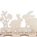 Vintage Style Wooden Rabbit Bunny Egg Holder Shelves Happy Easter Home Kitchen Accessories