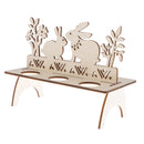 Vintage Style Wooden Rabbit Bunny Egg Holder Shelves Happy Easter Home Kitchen Accessories