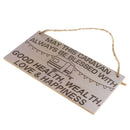 Blessing Quotes Slogan Wooden Plaque Sign Word Board Pensile Decoration