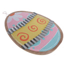 Rustic Happy Easter Egg Shape Wooden Hanging Sign Fesrtival Home Kitchen Wall Decoration