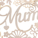Vintage ''Mum'' Floral Cutout Wooden Hanging Board Plaque Light String Mother's Day Birthday Gift