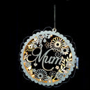 Vintage ''Mum'' Floral Cutout Wooden Hanging Board Plaque Light String Mother's Day Birthday Gift