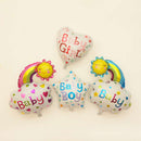Pack of 4 Lovely Baby Girl Boy Heart Star Foil Balloons Set for Baby Shower Birthday