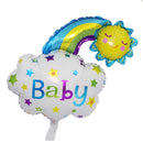 Pack of 4 Lovely Baby Girl Boy Heart Star Foil Balloons Set for Baby Shower Birthday