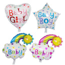 Pack of 4 Lovely Baby Girl Boy Heart Star Foil Balloons Set for Baby Shower Birthday