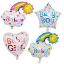 Pack of 4 Lovely Baby Girl Boy Heart Star Foil Balloons Set for Baby Shower Birthday
