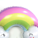Large Smile Face Cloud Rainbow Aluminum Foil Helium Balloon 91 x 61 cm