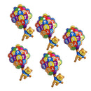 Pack of 5pcs Bear Parachute Happy Birthday Aluminium Foil Balloon Decoration