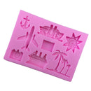 3D Silicone Airplane Tree Boat Sun Camera Fondant Cake Mold DIY Baking Tool