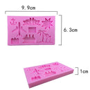 3D Silicone Airplane Tree Boat Sun Camera Fondant Cake Mold DIY Baking Tool