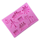 3D Silicone Airplane Tree Boat Sun Camera Fondant Cake Mold DIY Baking Tool