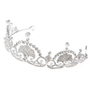 Princess Crystal Pearls Hair Crown Tiara Headband Wedding Bridal Headpiece